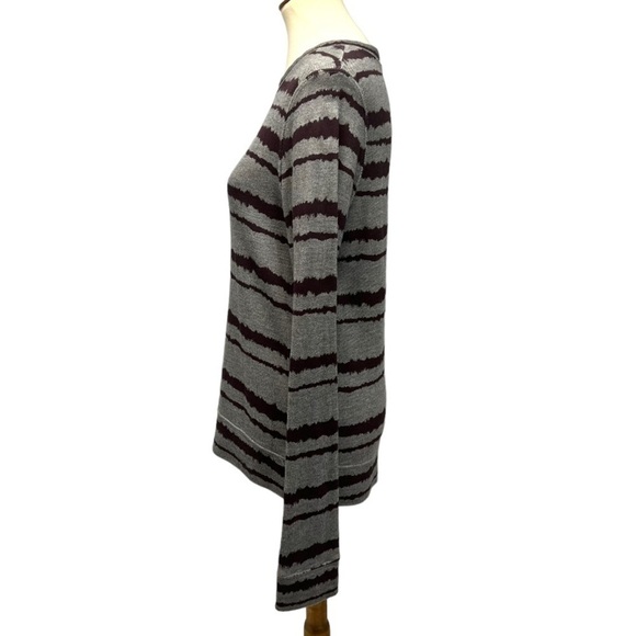 A.L.C. Conlo Gray & Brown Cotton Blend Striped Pullover Sweater Women’s Large - Picture 5 of 13